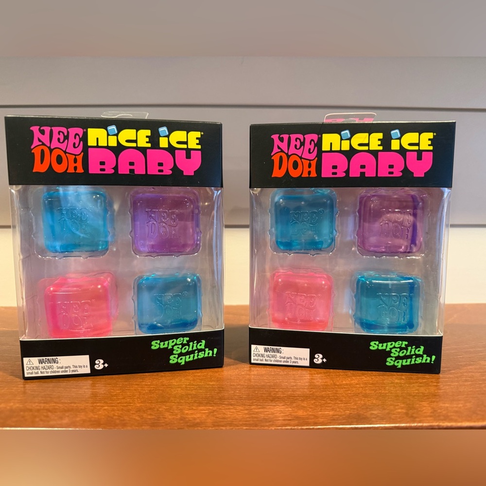 Bundle! Nee Doh Nice Ice Baby 4 pack Squishies - Blue, Purple, Pink (Set of 8)